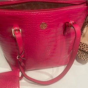 Anne Klein Hot Pink Leather Purse
